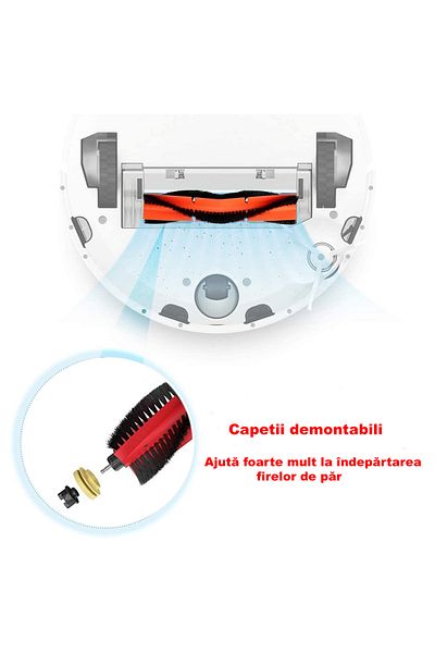 PAA-home Perie tambur cu capeti detasabili PAA-home, compatibila cu si Roborock modelele S6, S6 Pure