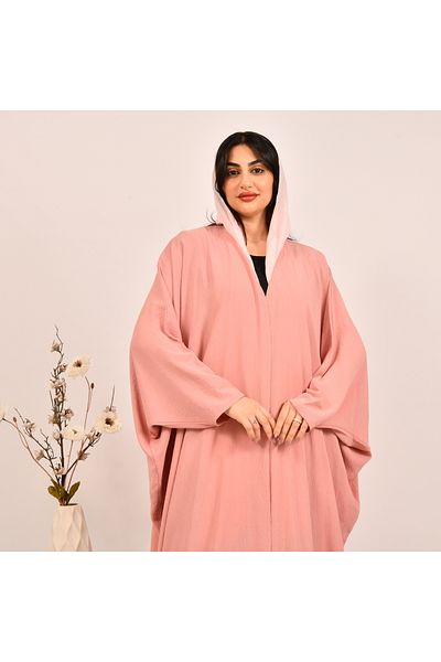 Beyond Light pink half-bisht abaya