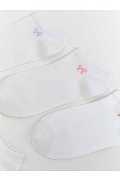 LC Waikiki New Season Bow Printed Women's Booties Socks 5-Piece - S5Qh57Z8
