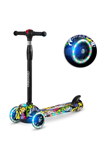 shumee Trotinetă cu 3 roți Ricokids Piko - Neagră cu modele colorate