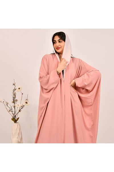 Beyond Light pink half-bisht abaya