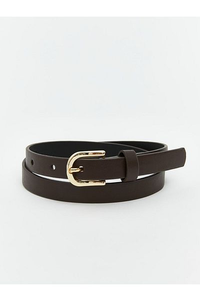 LC Waikiki Dark Brown Leather Look Girl's Belt