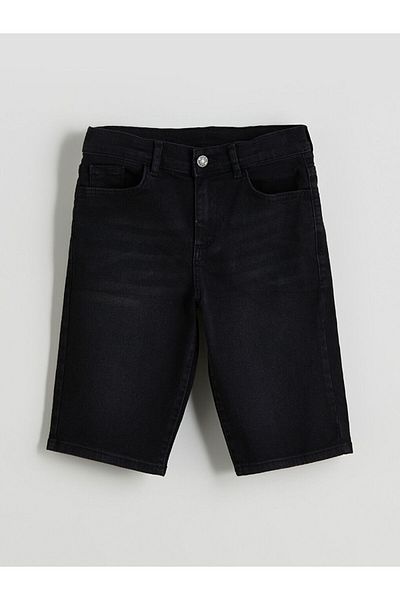 LC Waikiki Indigo Waist Adjustable Elastic Boys Jean Shorts