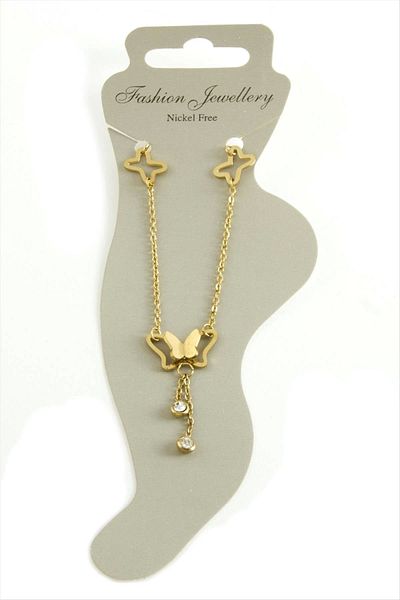storeks Butterfly Luxury Steel Anklet