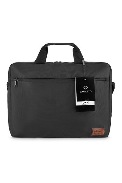 zagatto Business laptop bag 15.6”, waterproof, 30x40x6.9 cm, black, unisex, trolley strap, ZG80