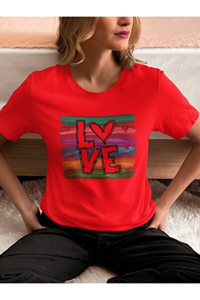 ArtYus Unisex Ανδρικό/Γυναικείο LOVE Πολύχρωμο με τύπωμα oversized 100% βαμβα...