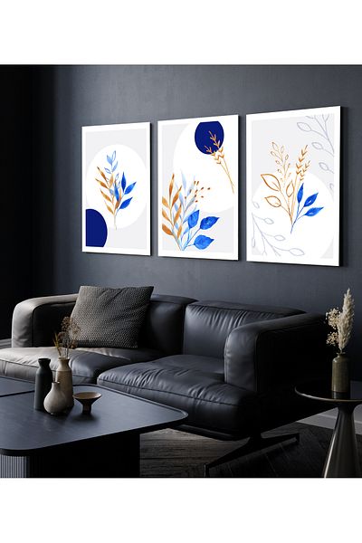 Hagen Pictură de perete Pictură modernă Picturi de bucătărie cu aspect de cadru Pictură din 3 piese Pictură boemă Calitate premium