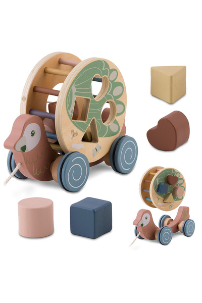 shumee Jucărie de tragere din lemn, papagal, NK-854 Nukido