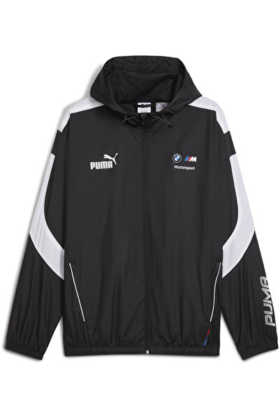 Puma Bmw Mms Mt7+ Wındbreaker 633172-01 Hooded Raincoat Tracksuit Top Men's Jacket Black