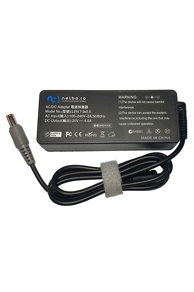 OEM Compatible laptop charger LENOVO 90W, 20V, 4.5A round plug with pin, Thinkpad R60e, R60i