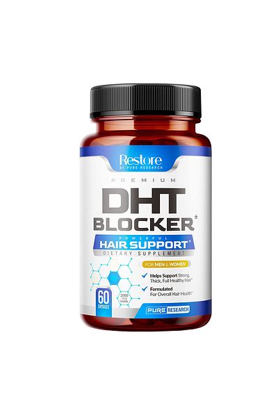 RESTORE Dietary Supplement, Restore, DHT Blocker, Stops Hair Loss and Stimulates Growth, 60 capsules