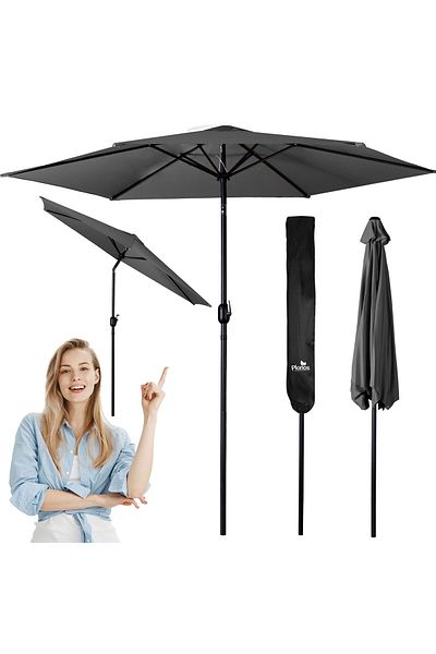 shumee Umbrelă de grădină pliabilă cu 6 segmente 300 cm cu husă Plonos PL-884