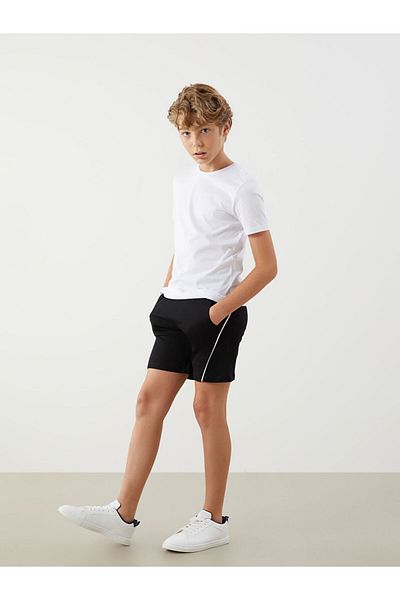 LC Waikiki Black Elastic Waist Boy's Shorts
