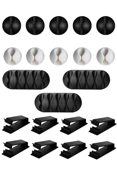 Kyrotech مجموعة حامل كابل مكونة من 21 قطعة، مشبك كابل ذاتي اللصق، مجموعة منظم...