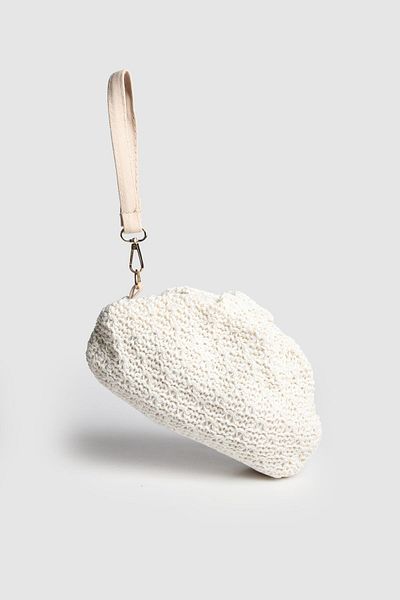 La La'Graccio Paris Geantă de damă La'Graccio Paris Secra Plush Messenger, crem tricotată