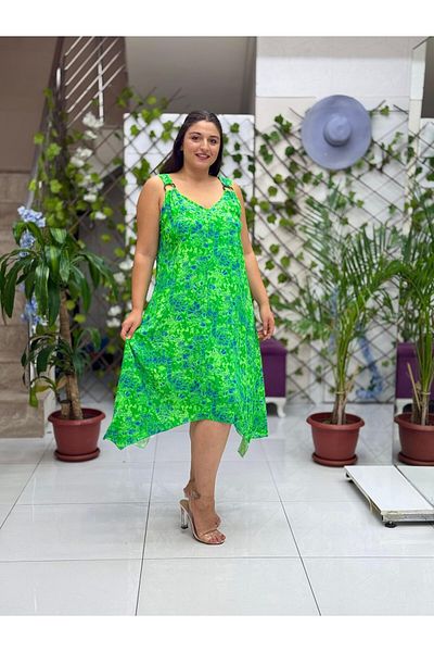 Punta Hln14032 Viscose Helin Dress with Ring Strap on the Shoulder