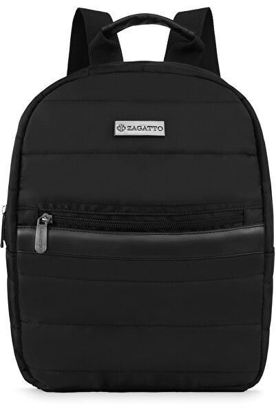 zagatto Rucsac elegant matlasat negru pentru femei, 31x25x10 cm, perfect pent...