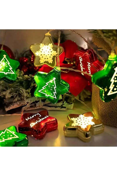 divendi-ro Set de 2 instalații luminoase de Crăciun cu figurine stea, 2x2m, 2...