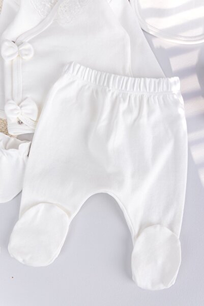 Babymod Laced 100% Cotton 5-Piece Baby Girl Hospital Release Baby Set