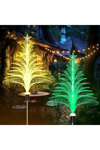 divendi-ro Set de 2 lămpi solare pentru brad de Crăciun, 7 culori care își sc...