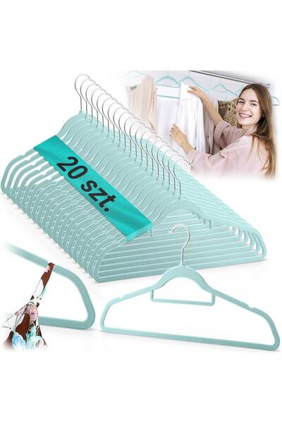 shumee Umerașe din catifea pentru haine 20 buc MS-859 Massido