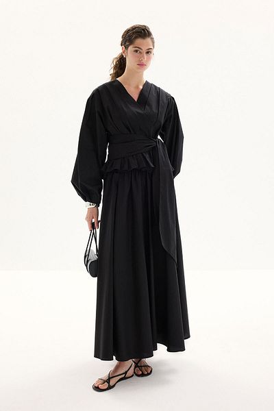 Hooopstore Princess Cotton Black Skirt Suit