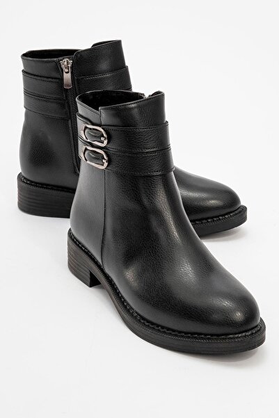 CCWAY AYAKKABI Cizme de damă cu centură anti-alunecare PIELE NEGRA