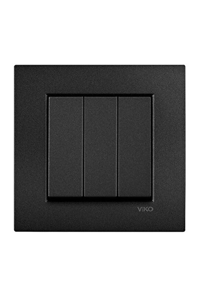 VİKO Novella Triple Switch Black (Frame Included)