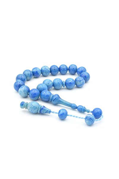 Murty99 Erhan Turan Made Moire Blue Crimping Amber Efe Mascot Prayer Beads