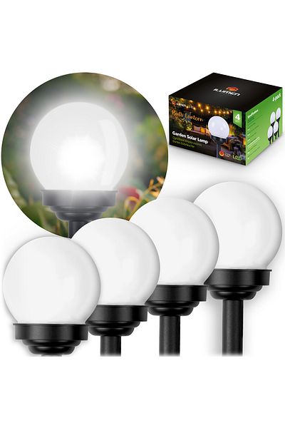 shumee Lampă solară cu bilă albă 4 buc Ilumen LS-102