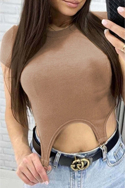 WildFashion Αθλητικό-casual ριμπ μπλουζάκι M766-155