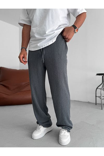 BYBASICMAN Smoked Crushed Textured Pipe Leg Trousers Jj-234