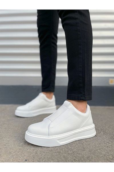 Joy Ayakkabı Jy007 Alba Laceless Leather Men's Casual Sneaker Shoes Cbt White