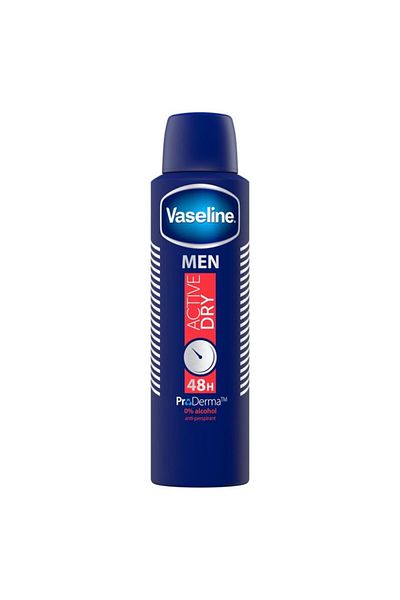 Vaseline Deodorant, Vaseline, Active Dry, with Proderma, Hypoallergenic, Protection 48h, 250ml