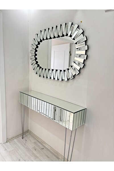 PAŞABAHÇE CAM 120 cm oval model dresuar ayna takımı