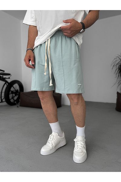 BYBASICMAN Light Green Front Stitched Shorts Jj-151