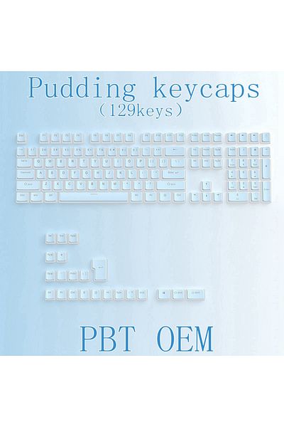 Choice Pudding keycap Blue 129Keys Keyboard Keycap OEM Profile PBT Material Key Cap for Mx Hot Swap Mechani