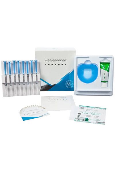 Opalescence Kit de albire a dinților, Opalescence, PF Regular, 8 seringi x 1,2 ml, 35%, matrițe, pastă, cutie, inclusă