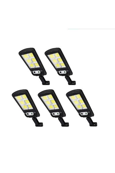 divendi-ro Set 5 x LED solar street lights, 6 dials, motion sensor, IP65, black
