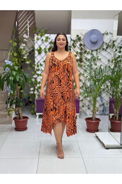 Punta Otantik Hln14003 Viscose Helin Dress with Shoulder Ring Strap