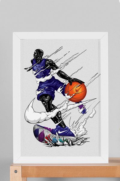 Saturn Pictură înrămată Kyrie Irving - Pictură poster NBA de baschet
