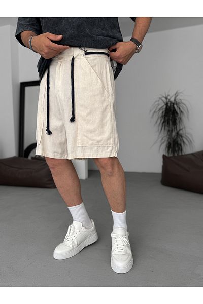 BYBASICMAN Beige Large Pocket Shorts G-5638
