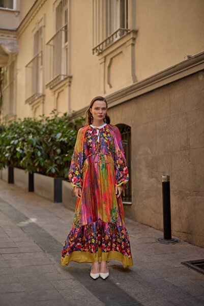 BZ BUTİK Patterned Vintage Viscose Dress