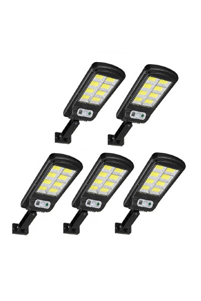 divendi-ro Set 5 x felinare solare stradale cu 8 rame, 30W 160 LED-uri, senzo...