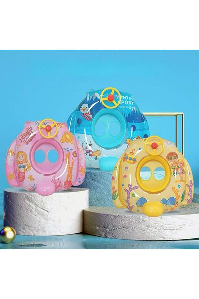 BaoBao Inflatable baby ring Baobao 90x70 cm, steering wheel, footrest, colorful children's design