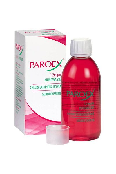 Sunstar GUM Apă de gură, GUM, ParoEx, împotriva inflamației gingivale, cu clorhexidină 1,2 mg/ml, fără alcool, 300 ml