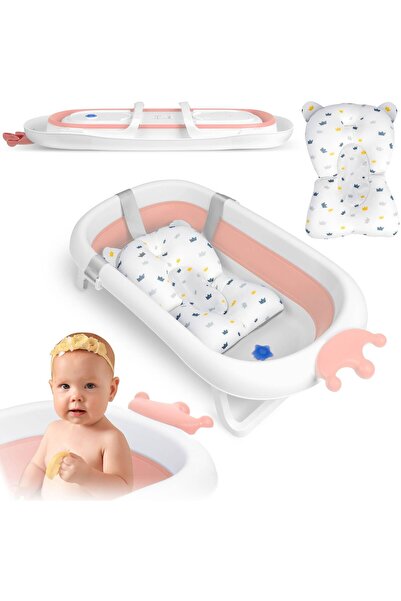 shumee Cădiță pentru bebeluși cu pernă RK-280 albă și roz