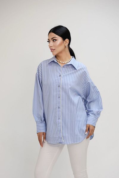 Koza Butik Women's Lace Stripe Detailed Oversize Shirt 1900-25