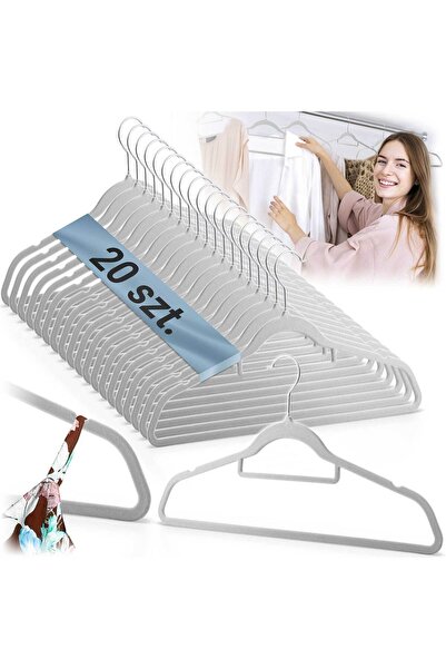 shumee Umerașe din catifea pentru haine 20 buc MS-859 Massido