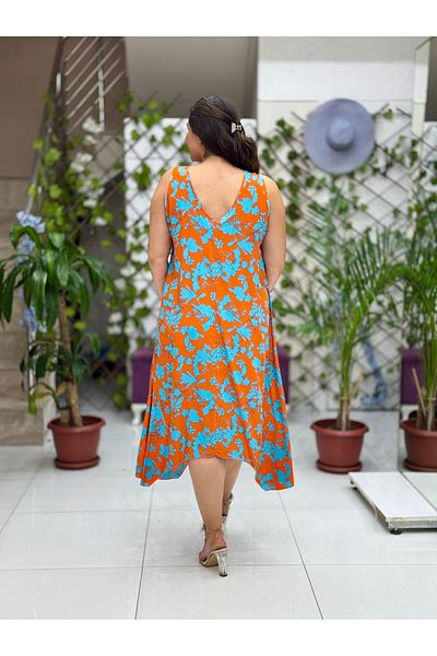Punta Otantik Hln14019 Viscose Helin Dress with Shoulder Ring Strap